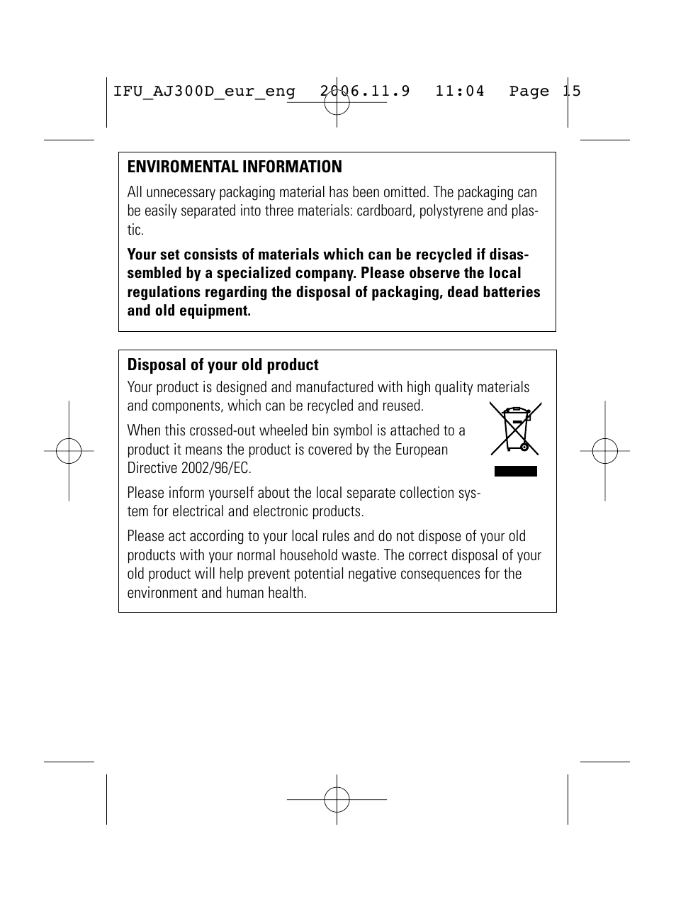 Philips AJ300D User Manual | Page 15 / 16