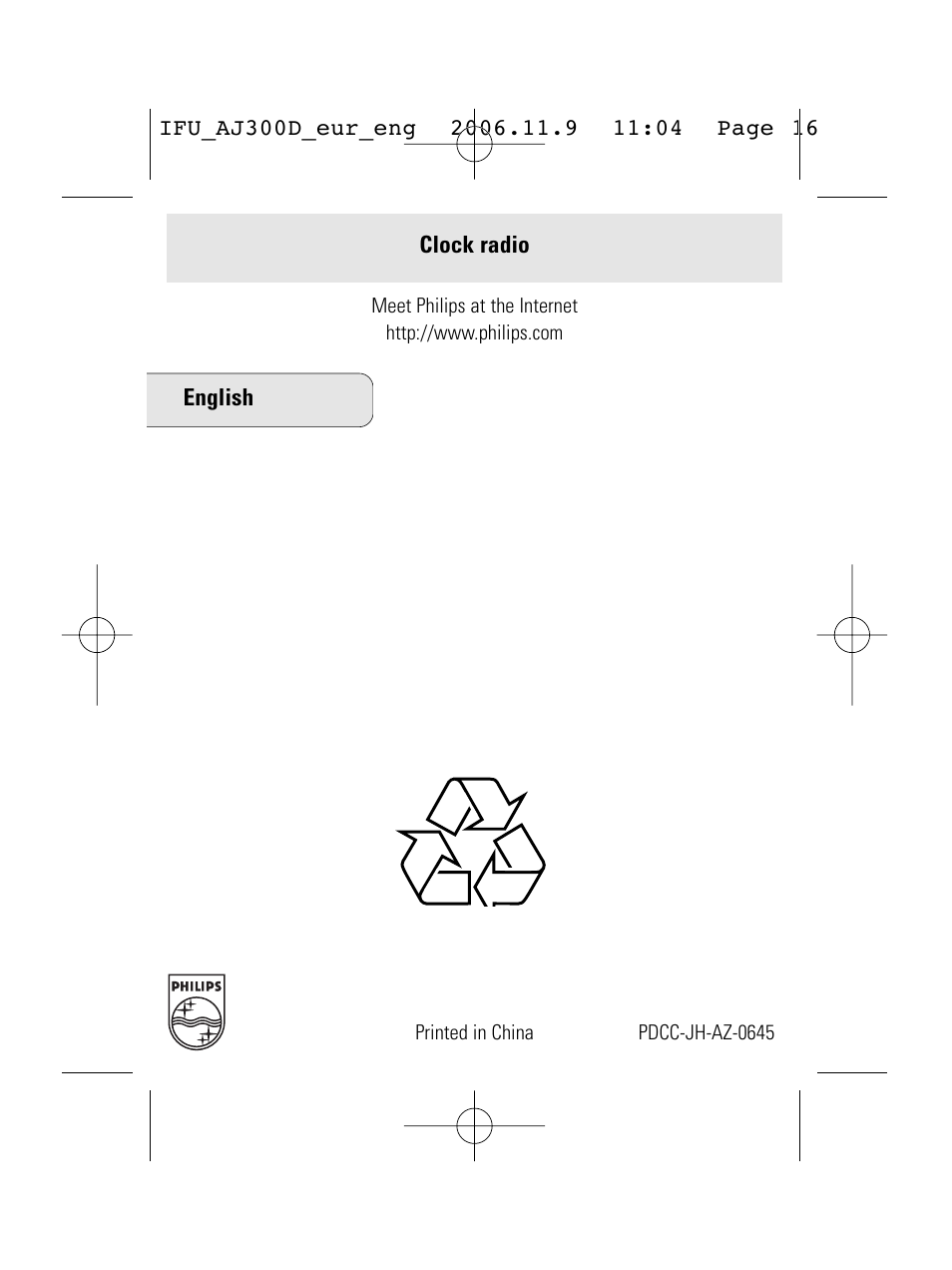 Philips AJ300D User Manual | Page 16 / 16