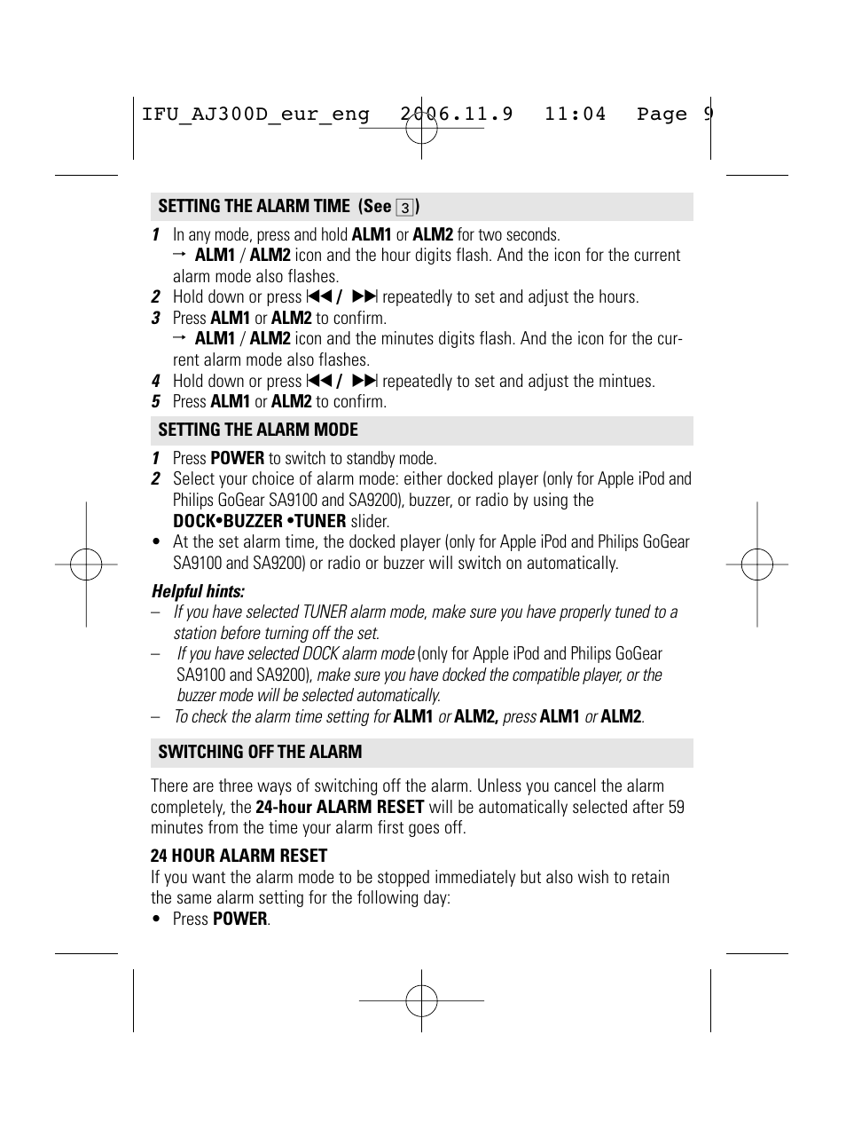 Philips AJ300D User Manual | Page 9 / 16