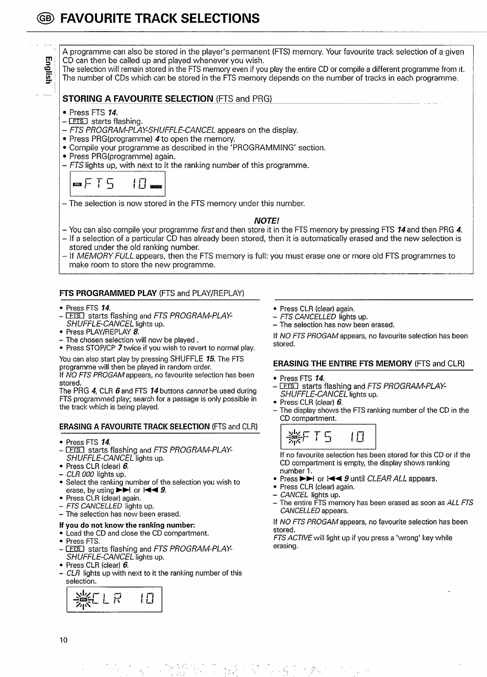 Favourite track selections | Philips CD 750/00B User Manual | Page 10 / 18