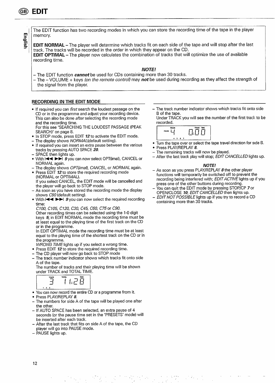 Id edit | Philips CD 750/00B User Manual | Page 12 / 18