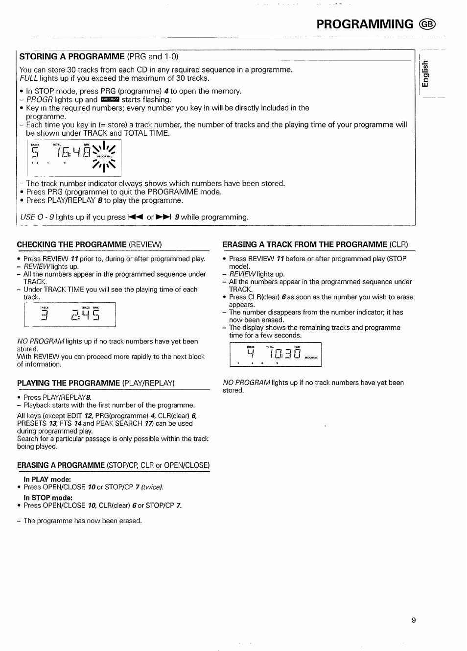 Programming (ц) | Philips CD 750/00B User Manual | Page 9 / 18