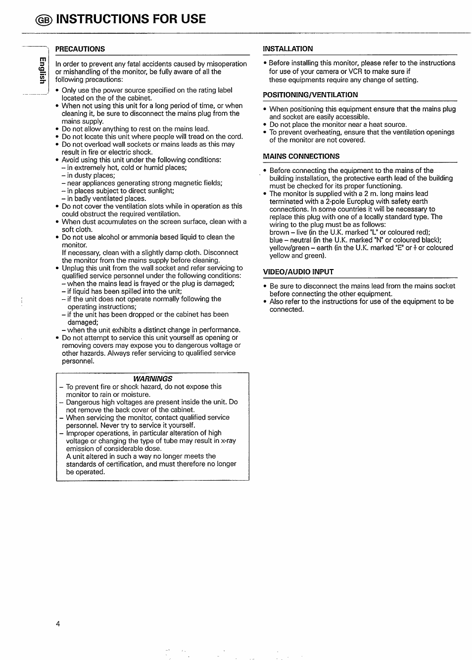 Instructions | Philips VSS9451 User Manual | Page 4 / 6