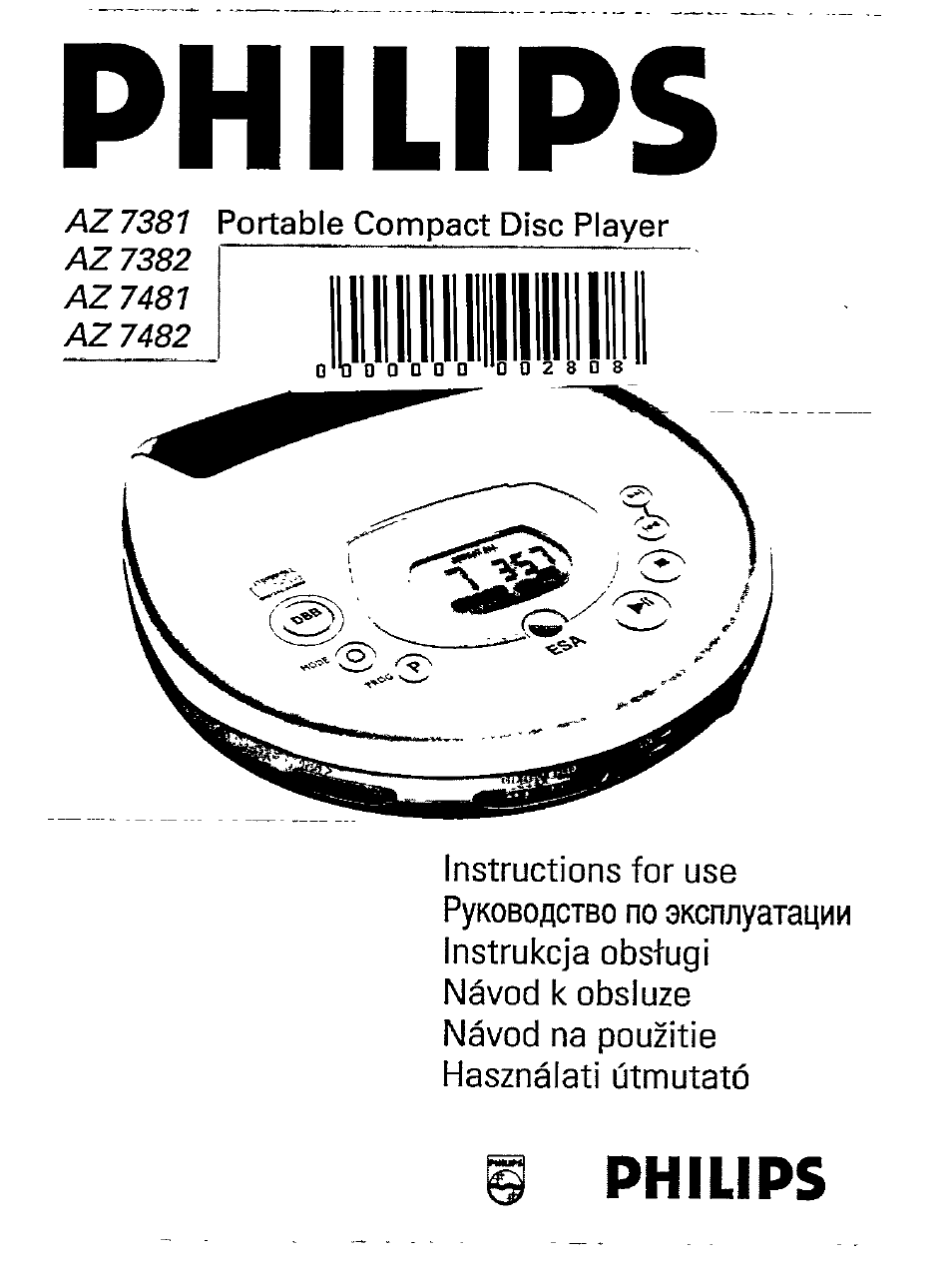 Philips AZ 7482/00 User Manual | 20 pages