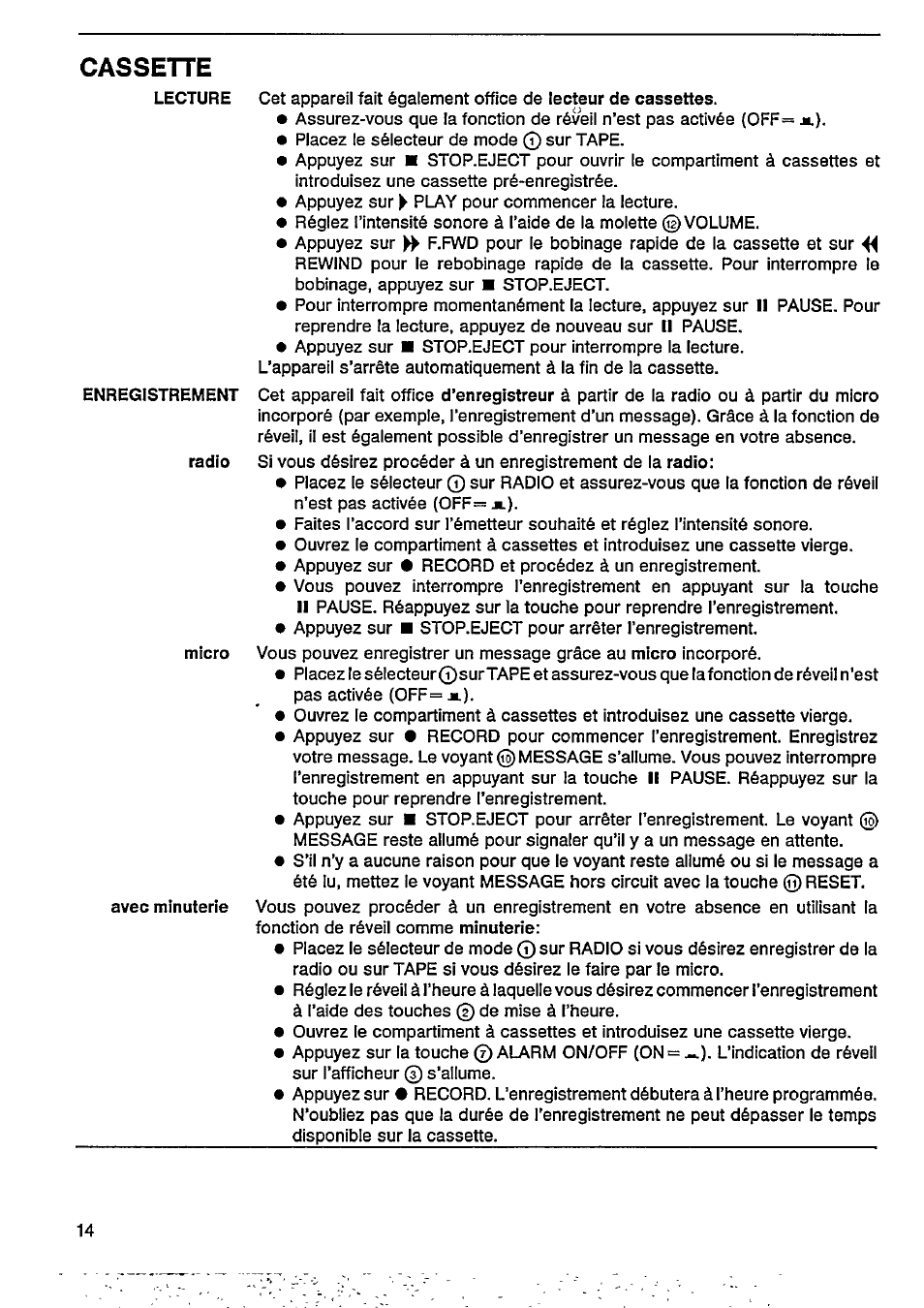 Cassette | Philips AJ 3800 User Manual | Page 7 / 16