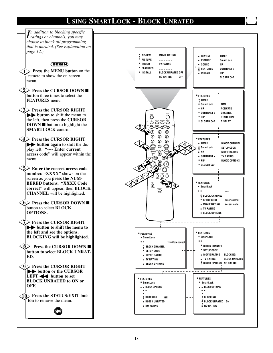 Sing, Mart, Lock | Nrated | Philips TP2784C1 User Manual | Page 18 / 52