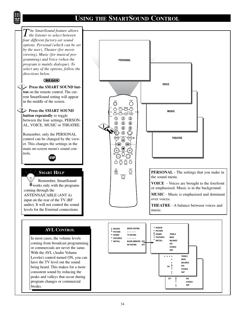 Sing the, Mart, Ound | Ontrol, Avl c | Philips TP2784C1 User Manual | Page 34 / 52