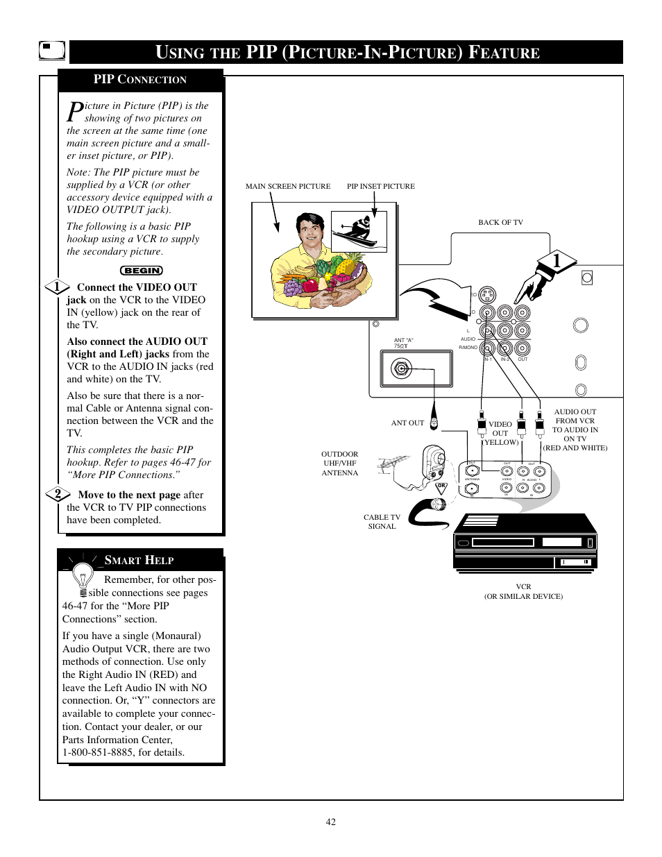 Pip (p, Sing the, Icture | Eature, Pip c | Philips TP2784C1 User Manual | Page 42 / 52