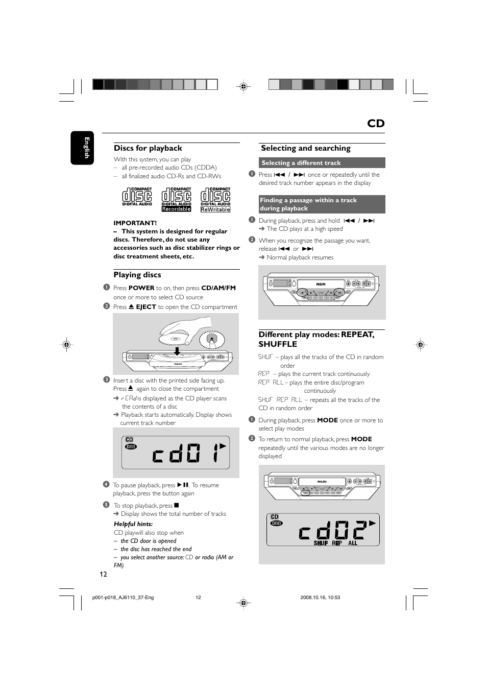 Philips AJ6110 User Manual | Page 12 / 19