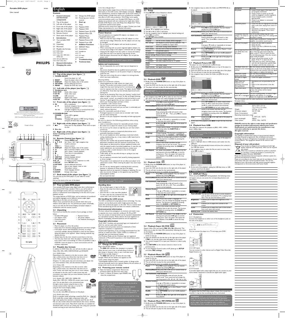 Philips PET830/93 User Manual | 2 pages