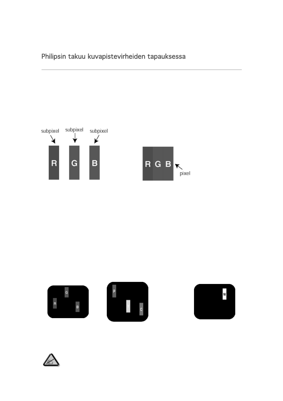 Philipsin takuu kuvapistevirheiden tapauksessa | Philips 7FF1M4 User Manual | Page 40 / 49
