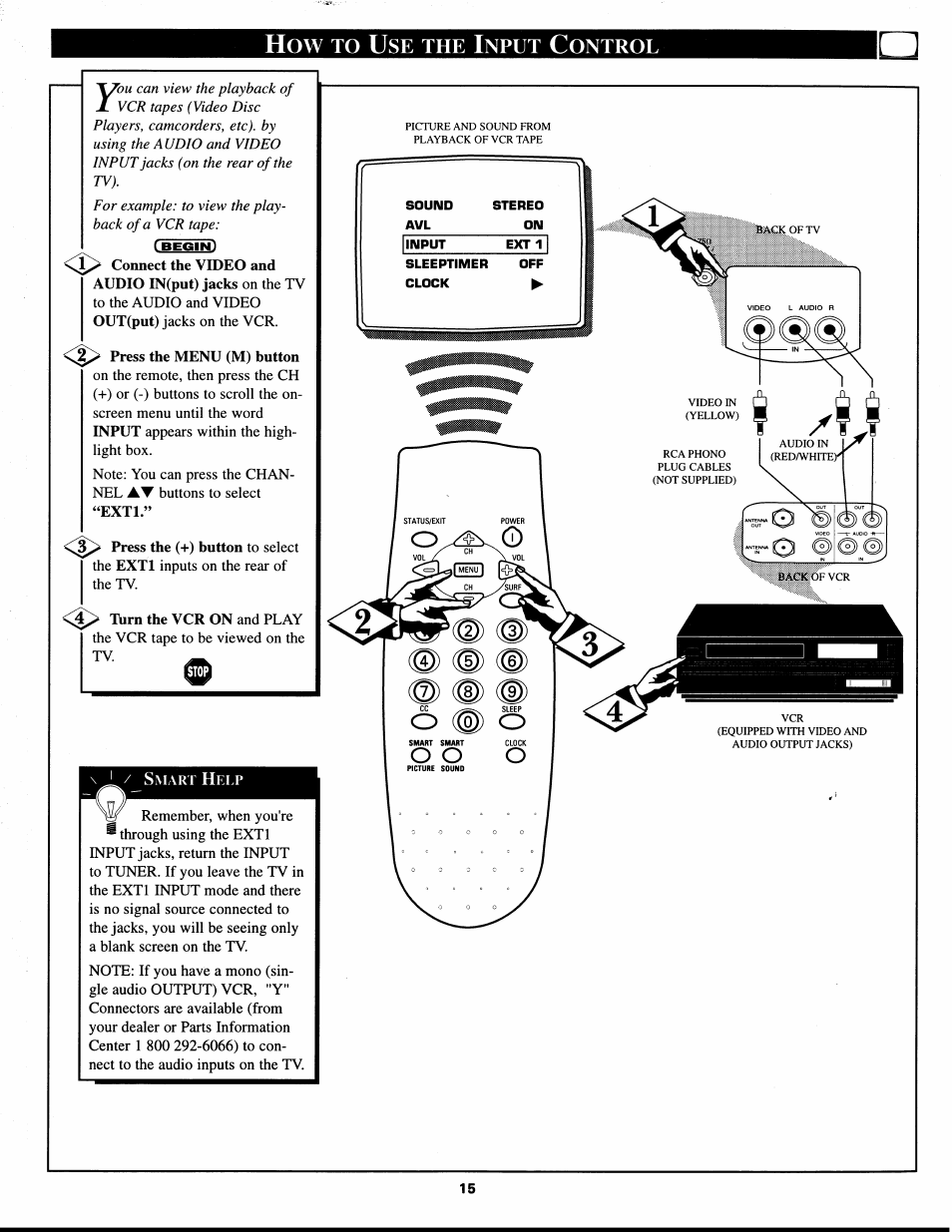 Nput, Ontrol | Philips XS1955 User Manual | Page 15 / 20