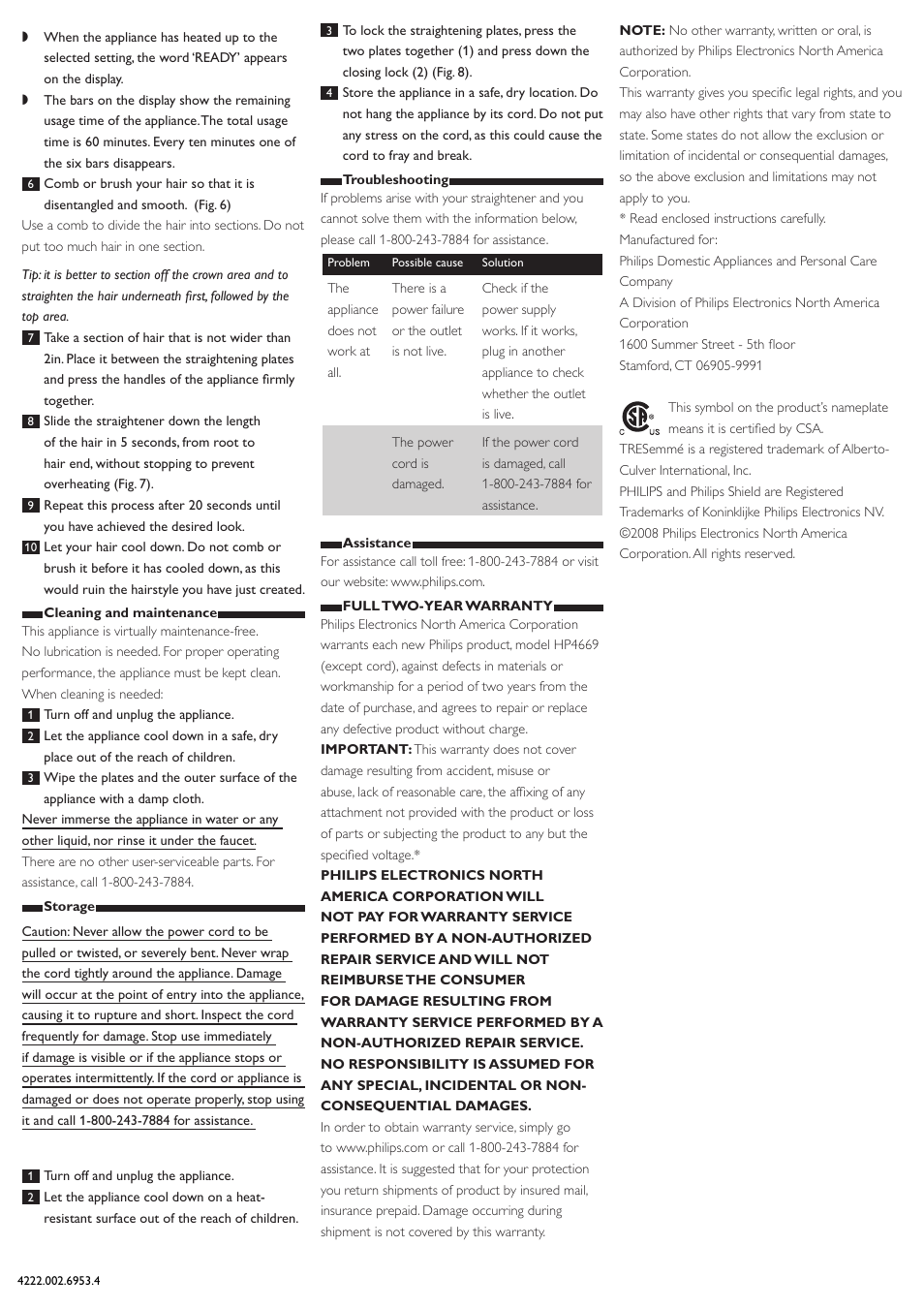 Philips HP4605 User Manual | Page 3 / 8