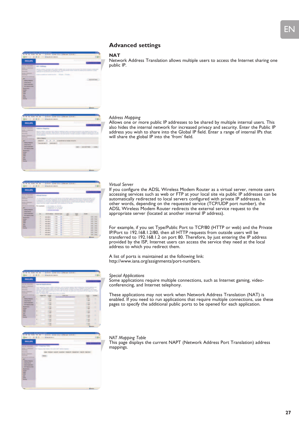 Advanced settings | Philips SNA6640 User Manual | Page 27 / 42