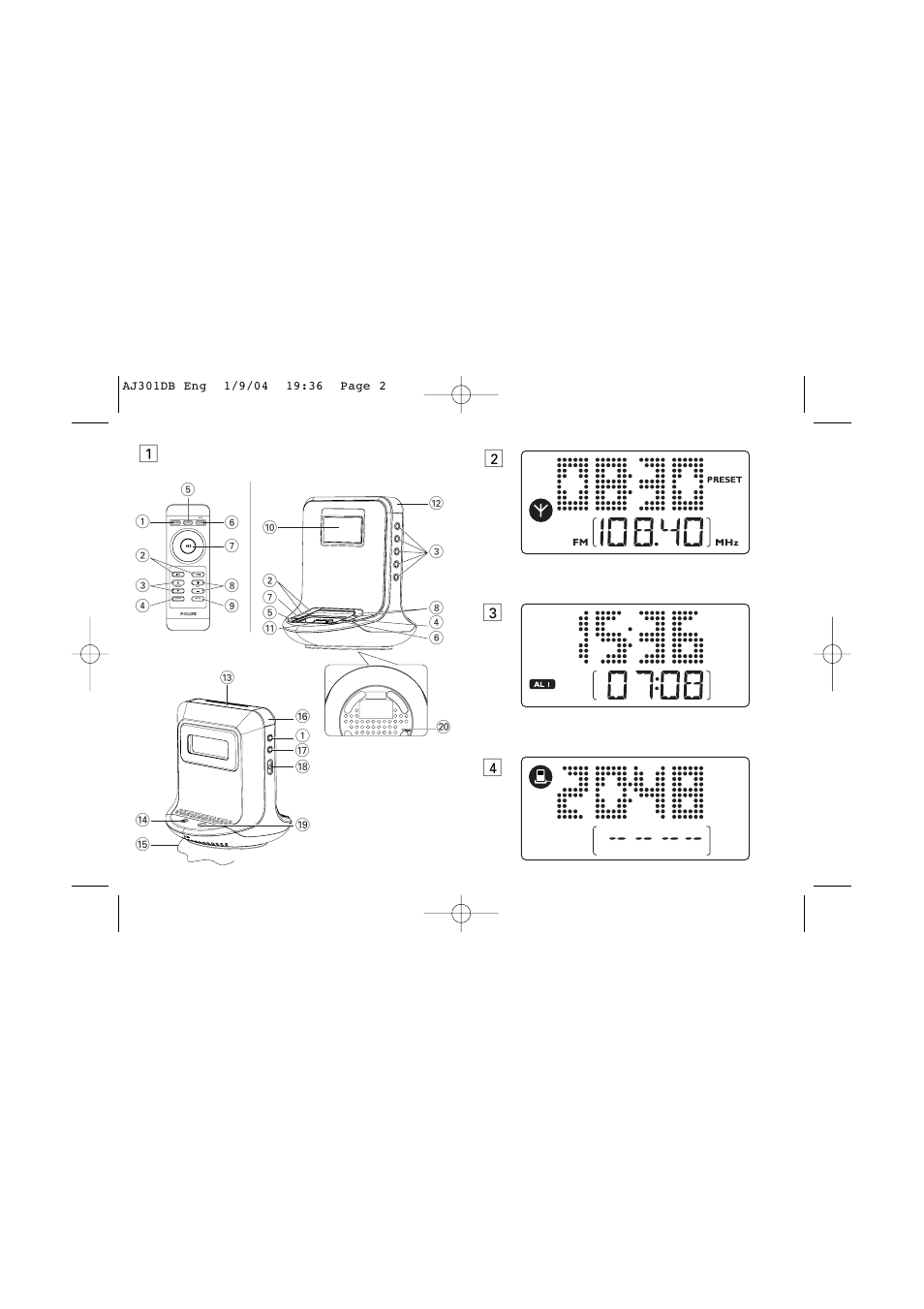 Philips AJ301DB User Manual | Page 2 / 8