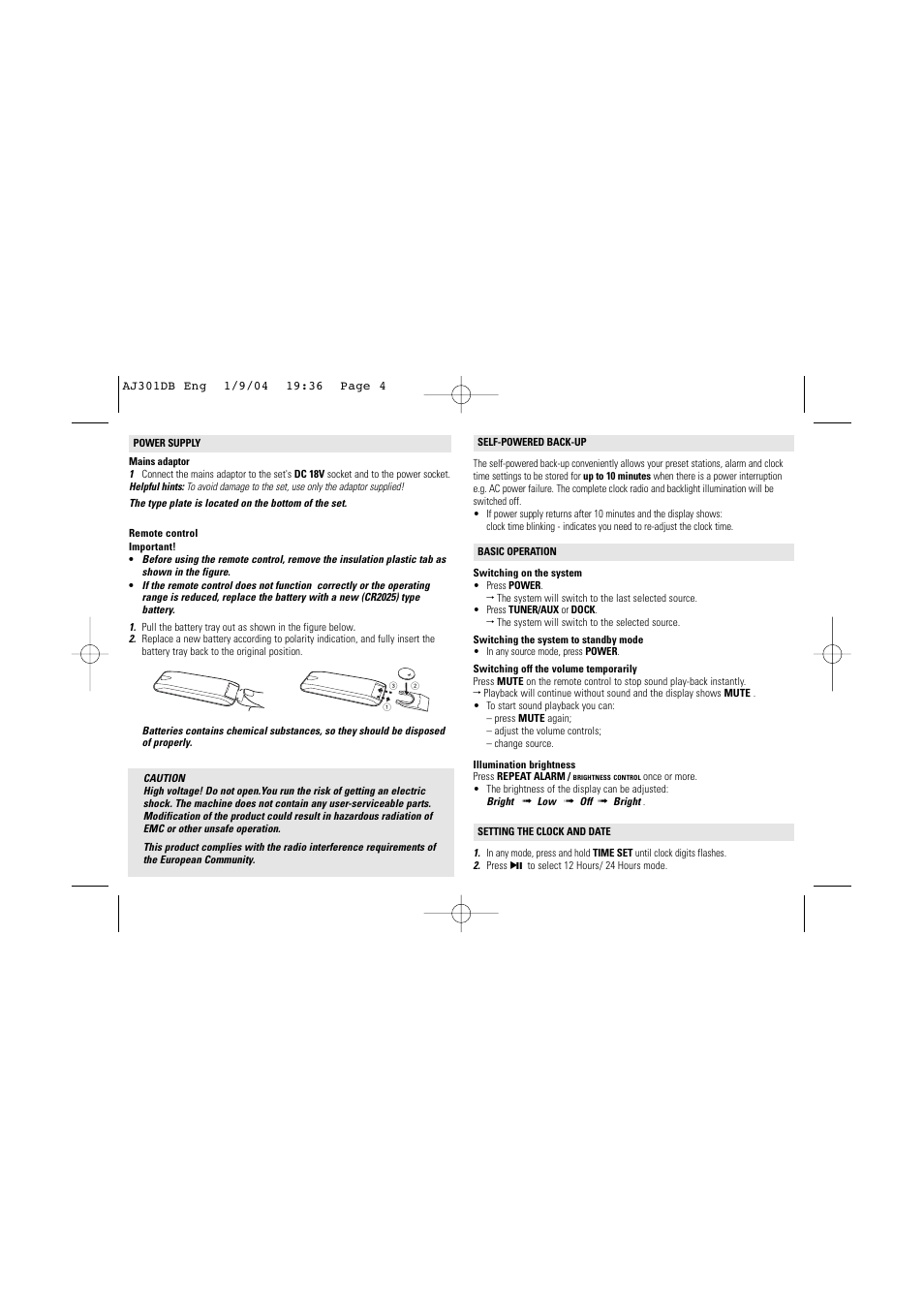 Philips AJ301DB User Manual | Page 4 / 8