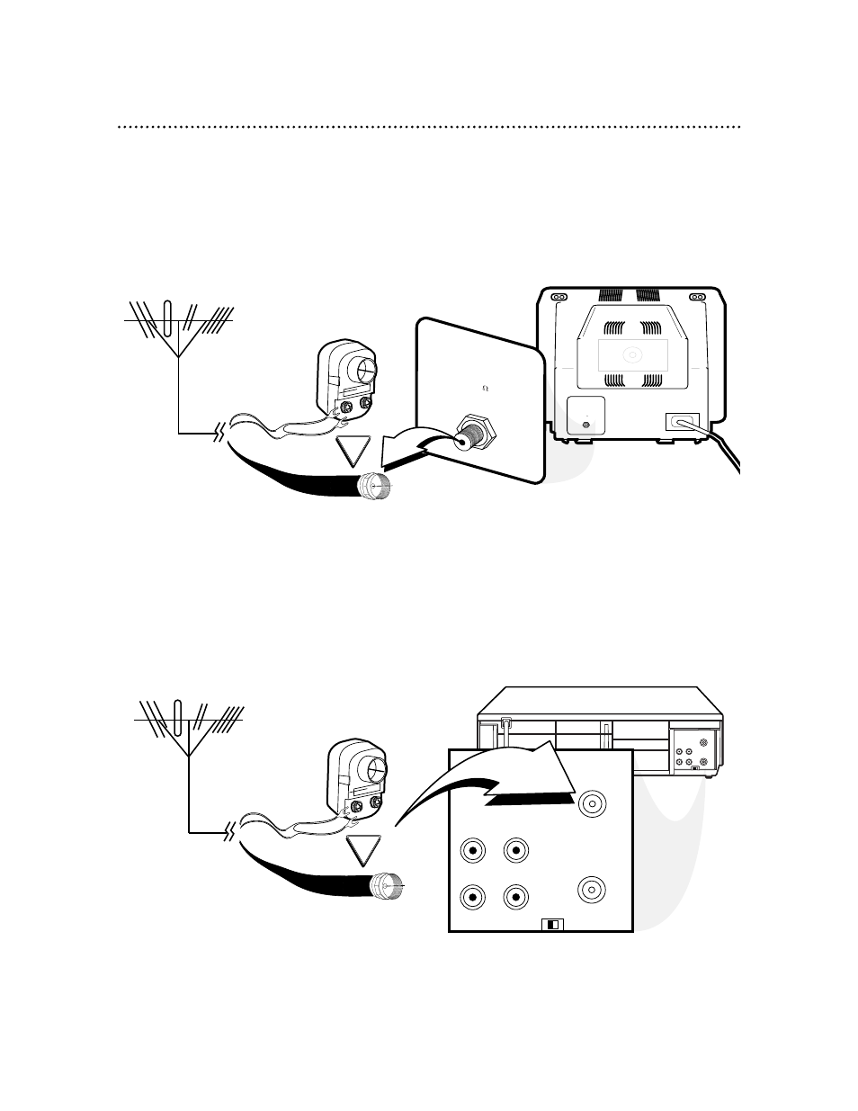 Disconnect the antenna or cable from your tv | Philips SVA104 User Manual | Page 6 / 48