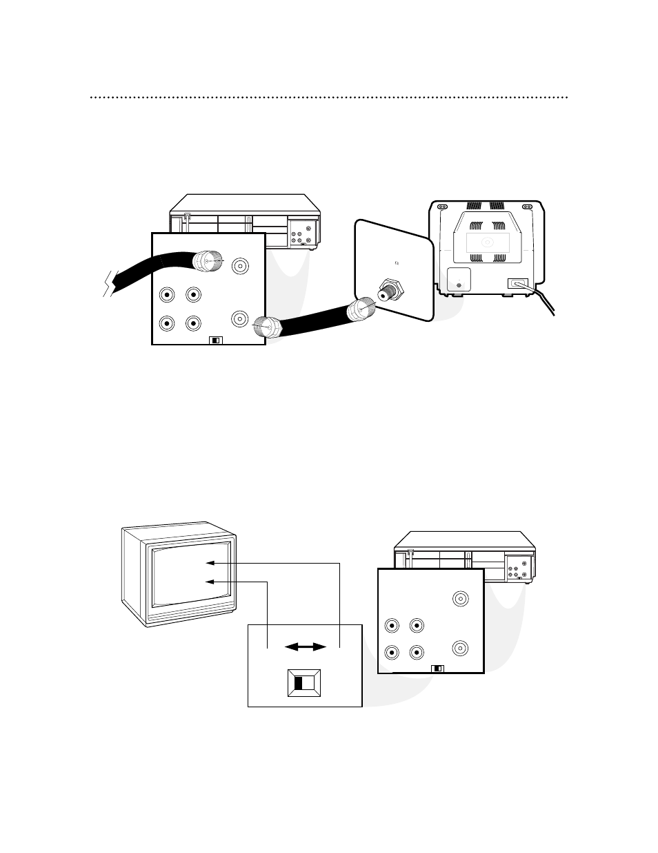 Ch3 ch4, Ch3 / ch4 switch, Plug in the tv and the vcr | Philips SVA104 User Manual | Page 7 / 48