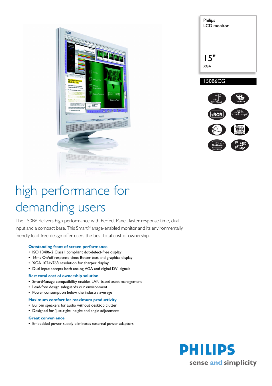 Philips 150B6CG User Manual | 2 pages