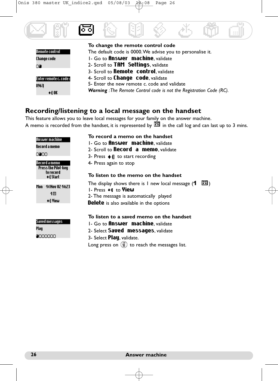 Philips Onis 380 Vox User Manual | Page 27 / 48