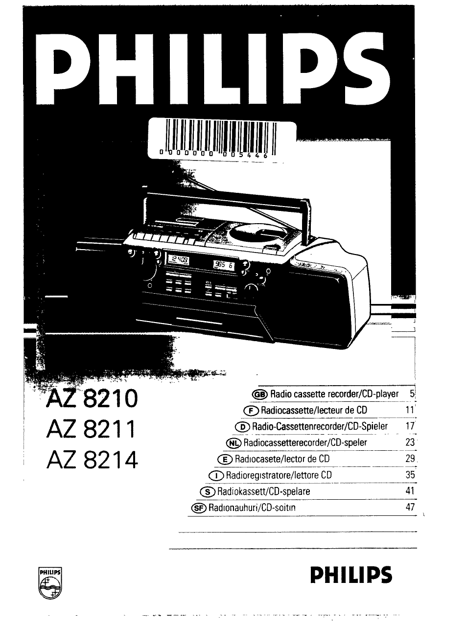 Philips AZ 8210 User Manual | 14 pages