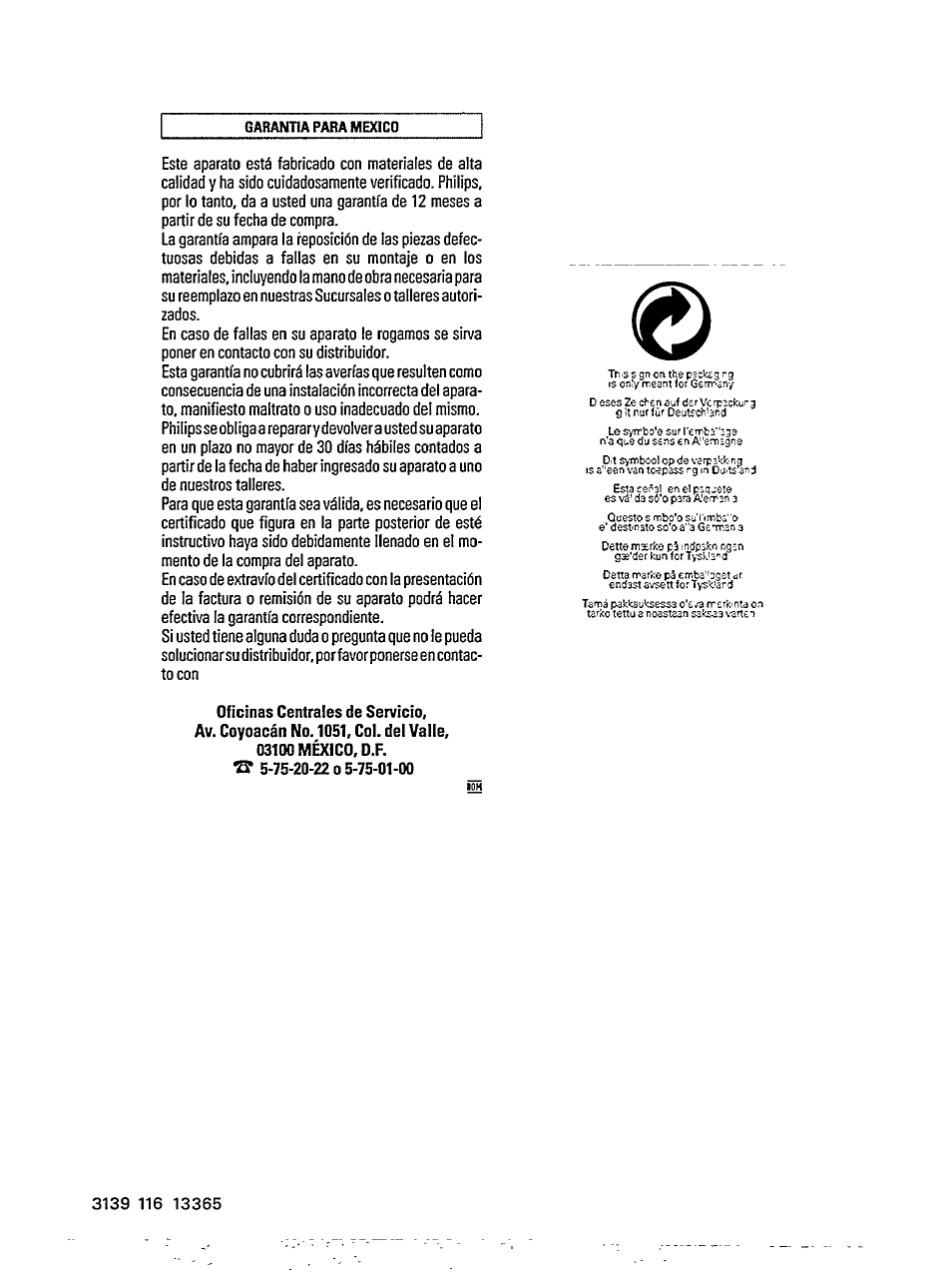 Philips AZ 8210 User Manual | Page 14 / 14