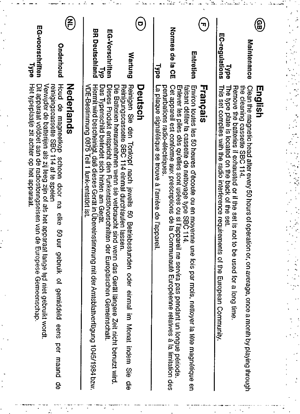 English, Français, Nederlands | Philips AQ6492 User Manual | Page 5 / 6