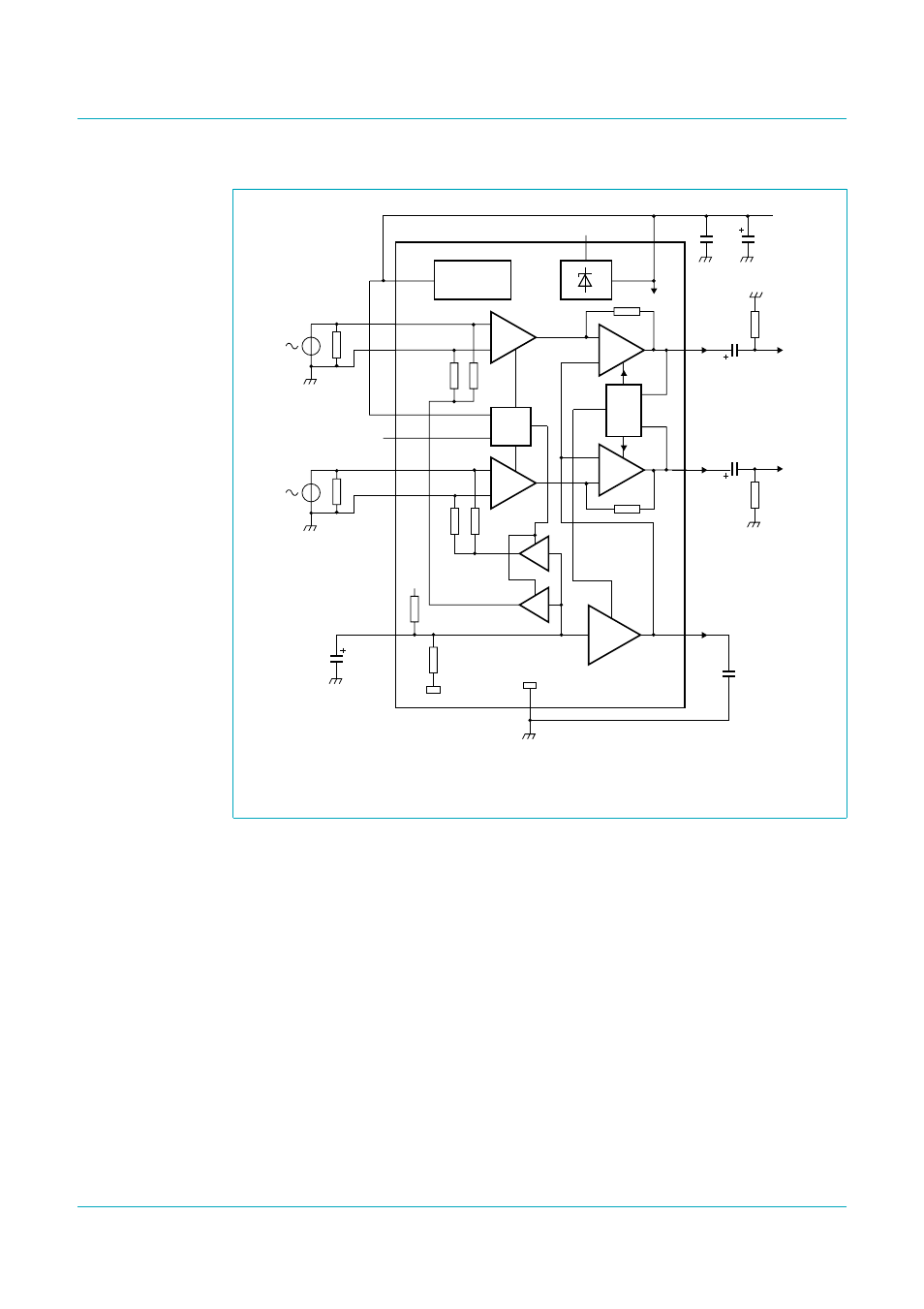 Figure 12, Tda8559t, Philips semiconductors | Low-voltage stereo headphone amplifier, Fig 12. application 5; line driver application | Philips TDA8559T User Manual | Page 19 / 36