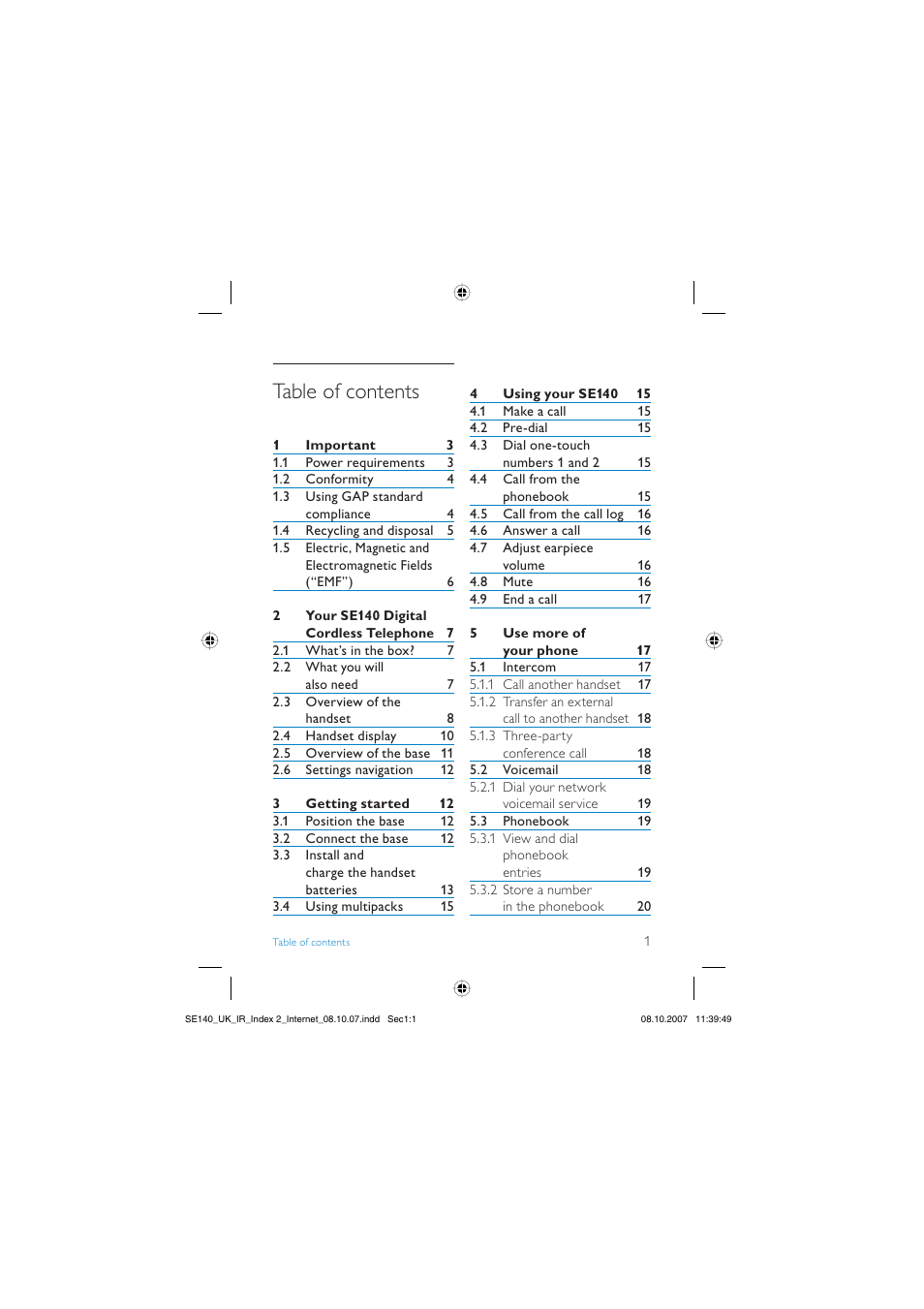 Philips SE140 User Manual | Page 3 / 40