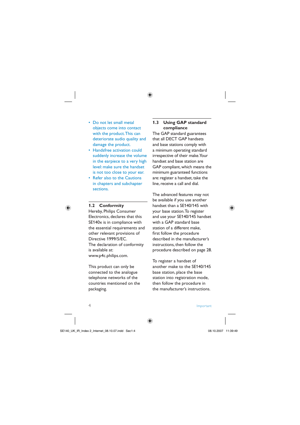 Philips SE140 User Manual | Page 6 / 40