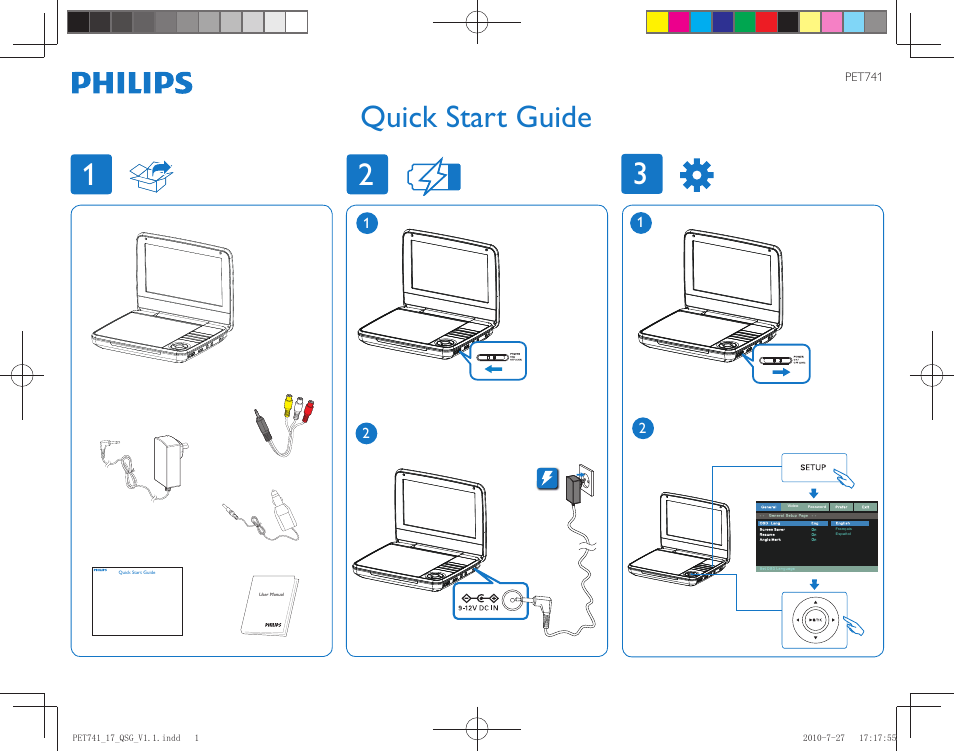 Philips PET741W/07 User Manual | 2 pages