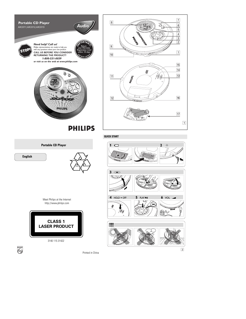 Philips AX3311 User Manual | 6 pages