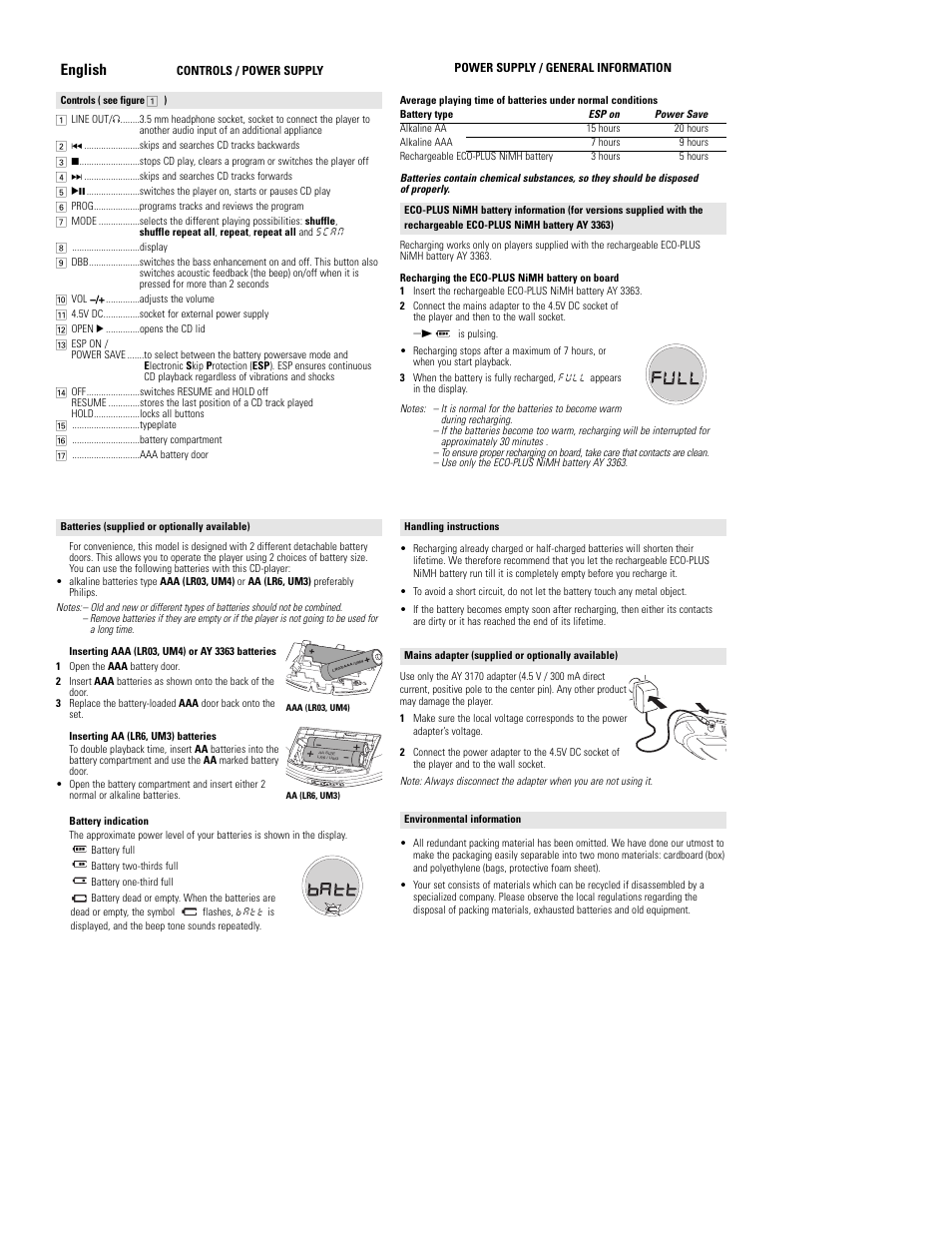 English | Philips AX3311 User Manual | Page 3 / 6