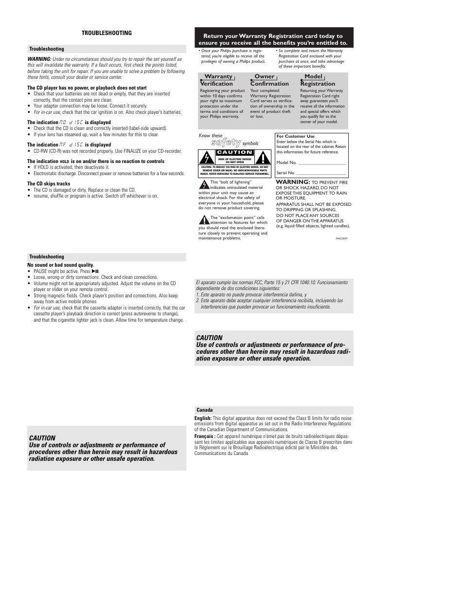 Ssa affe etty y | Philips AX3311 User Manual | Page 6 / 6