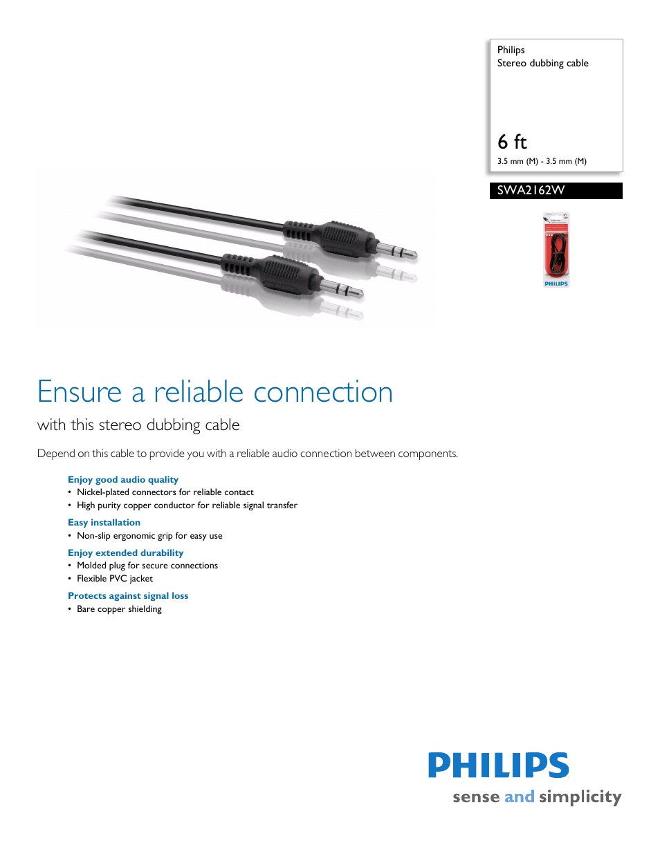 Philips SWA2162W User Manual | 2 pages