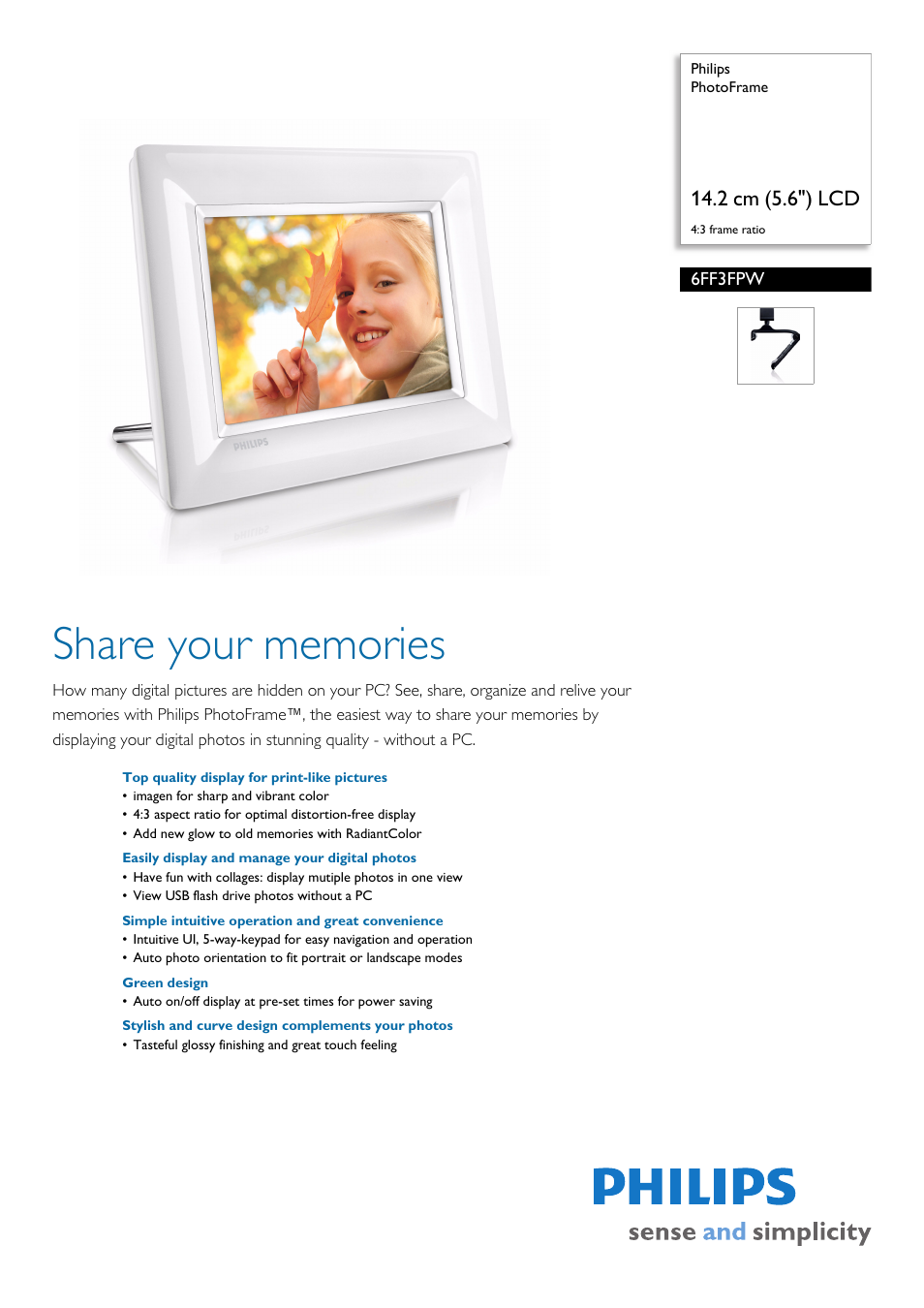 Philips 6FF3FPW/27 User Manual | 3 pages