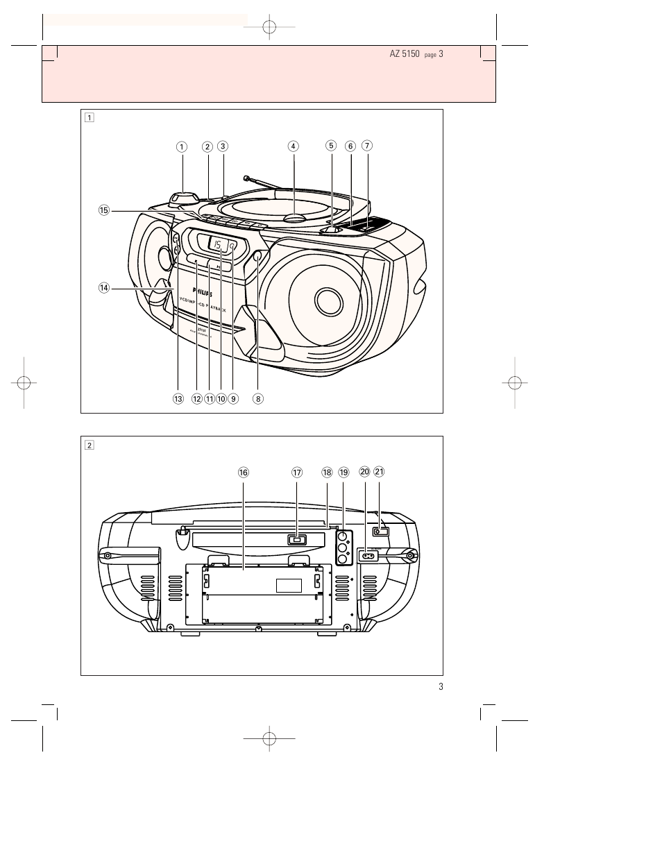 Power | Philips AZ5150 User Manual | Page 3 / 20