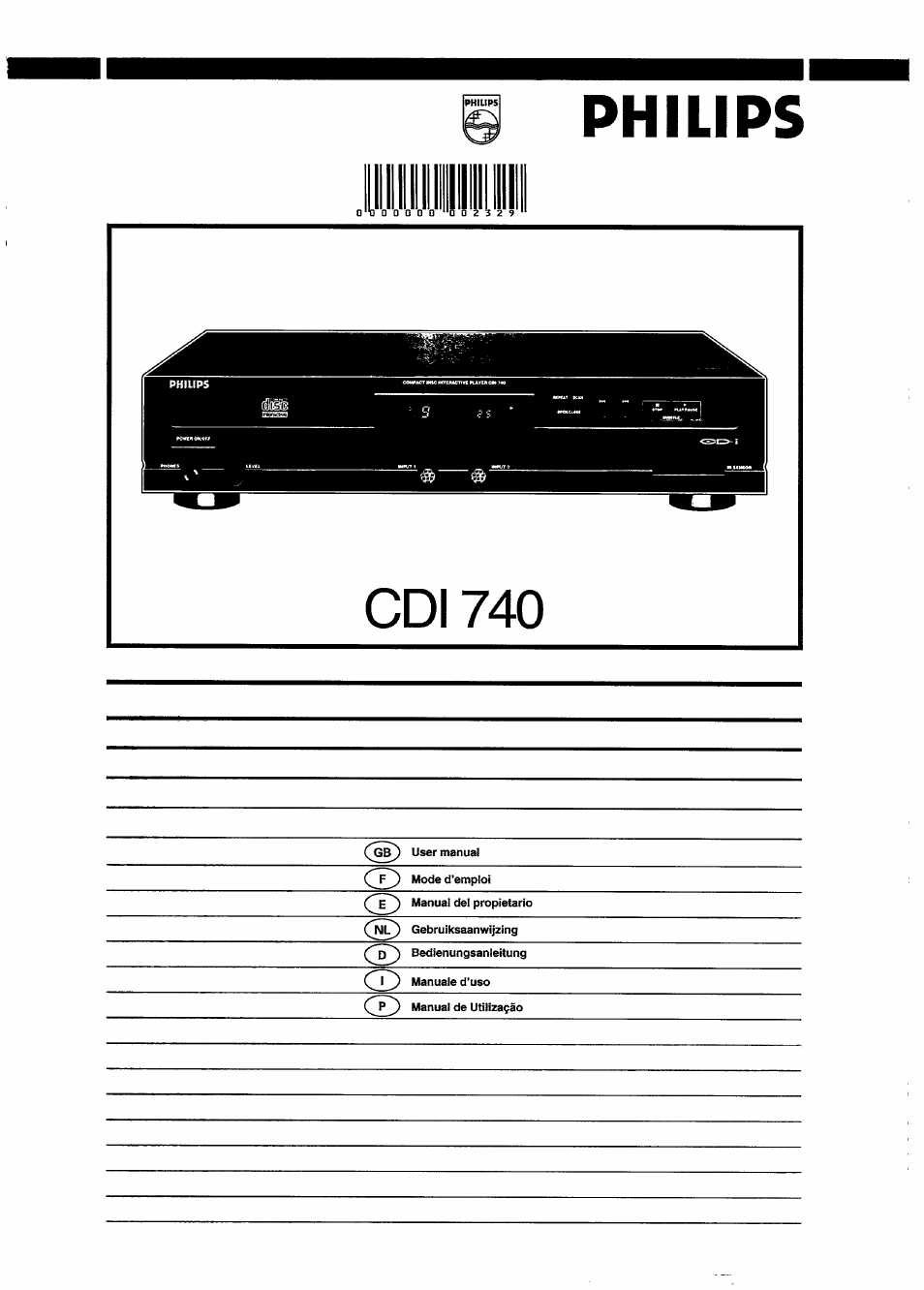 Philips CDI740/05 User Manual | 20 pages