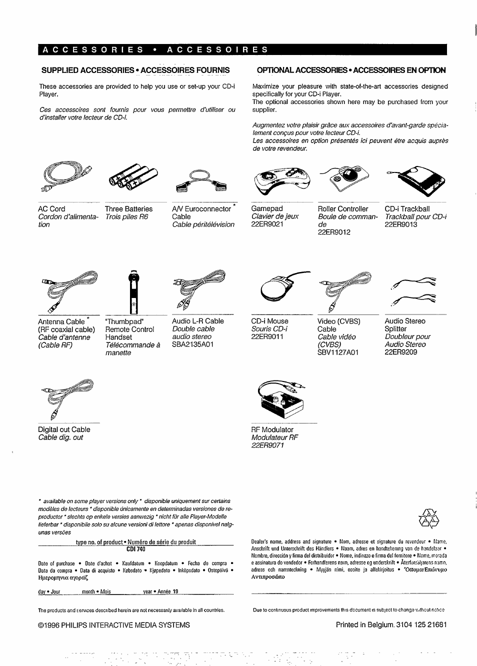 Philips CDI740/05 User Manual | Page 20 / 20