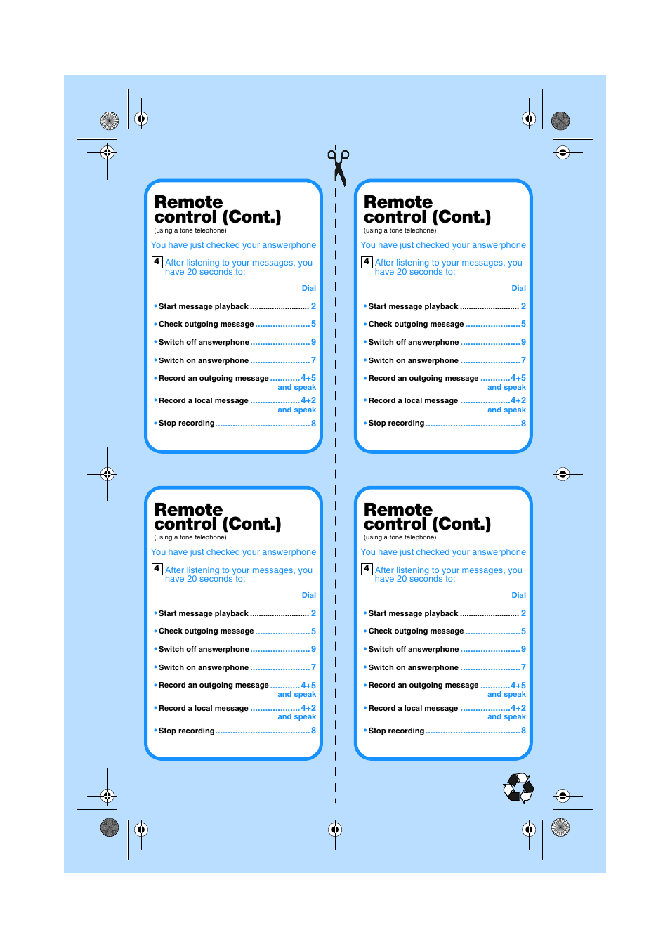 Remote control (cont.) | Philips TD6626/BE User Manual | Page 61 / 61