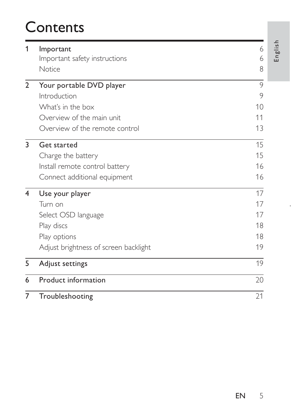 Philips PET941D User Manual | Page 5 / 23