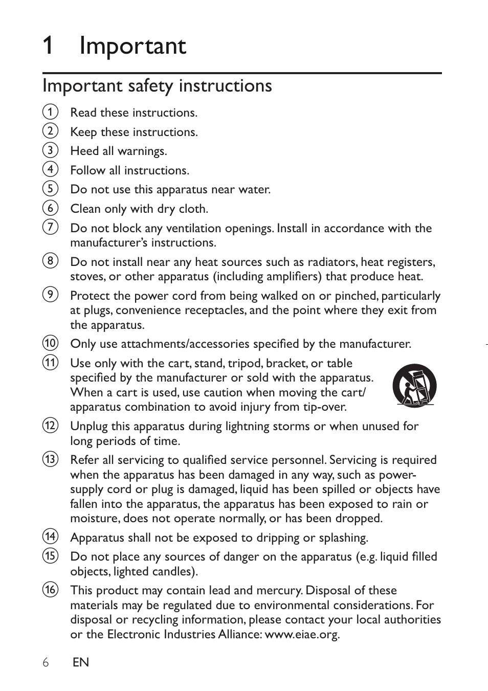 1important, Important safety instructions | Philips PET941D User Manual | Page 6 / 23