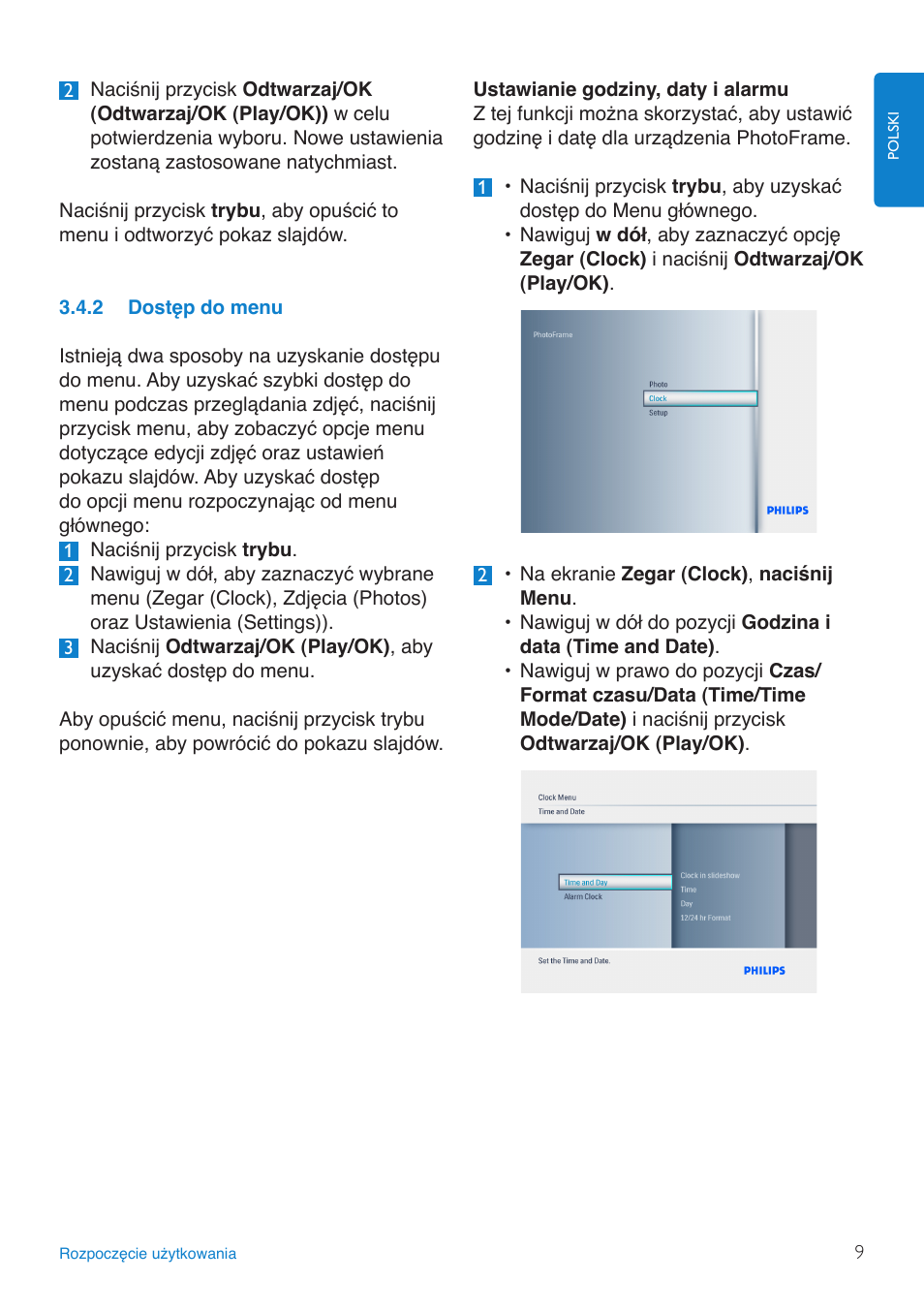 Dostęp.do.menu | Philips 8FF3FP  PL User Manual | Page 11 / 43