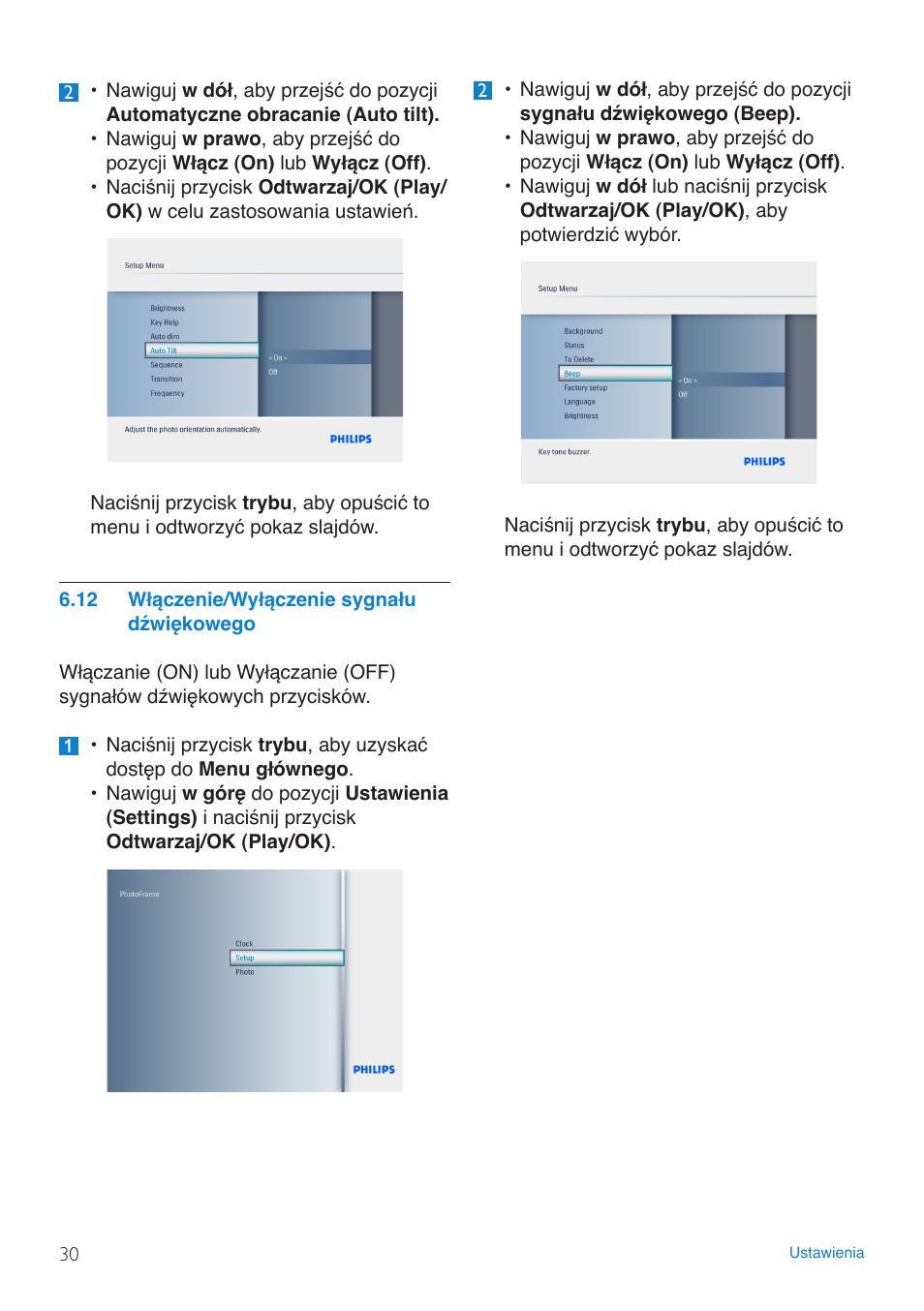 Włączenie/wyłączenie.sygnału...dźwi | Philips 8FF3FP  PL User Manual | Page 32 / 43