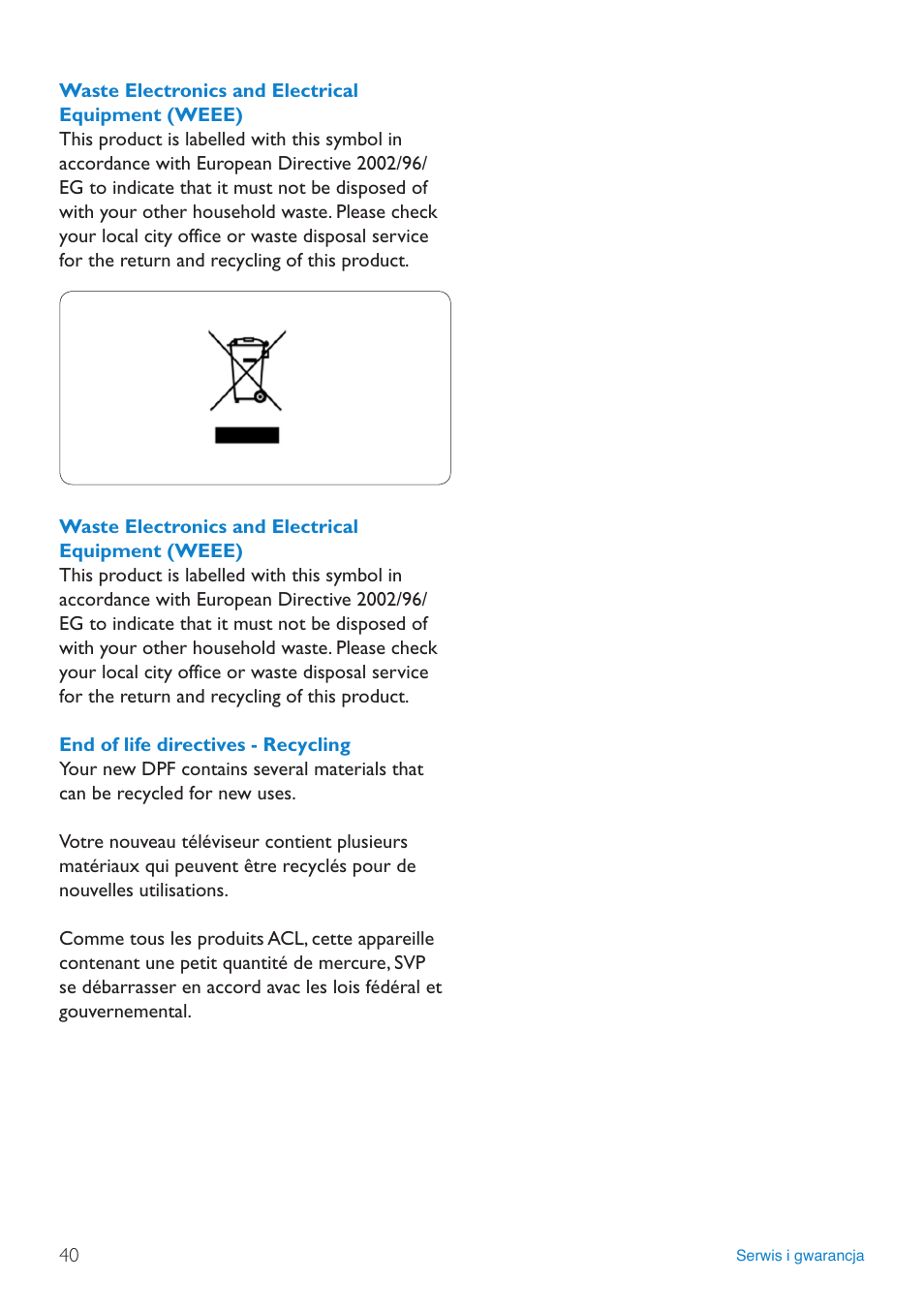 Waste.electronics.and.electrical.equipme, End.of.life.directives.-.recycling | Philips 8FF3FP  PL User Manual | Page 42 / 43