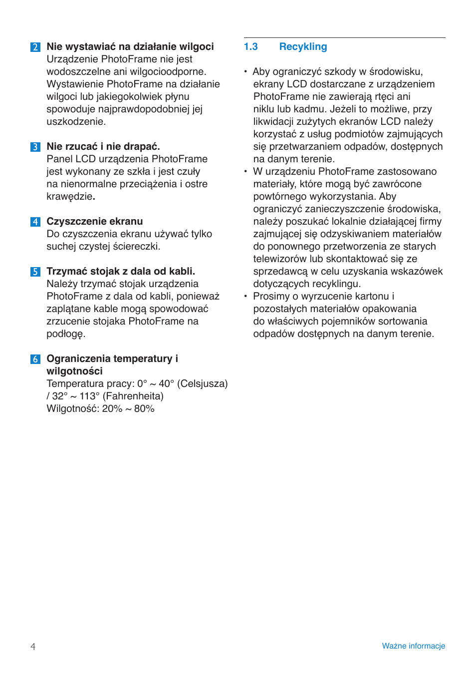 Recykling | Philips 8FF3FP  PL User Manual | Page 6 / 43