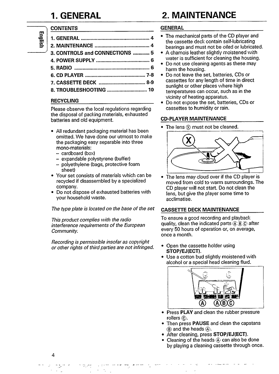 General 2. maintenance | Philips ND 6600 User Manual | Page 4 / 15