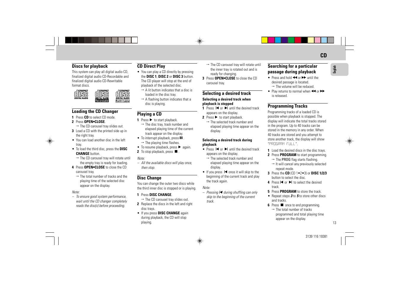 Philips FW-C38 User Manual | Page 13 / 24