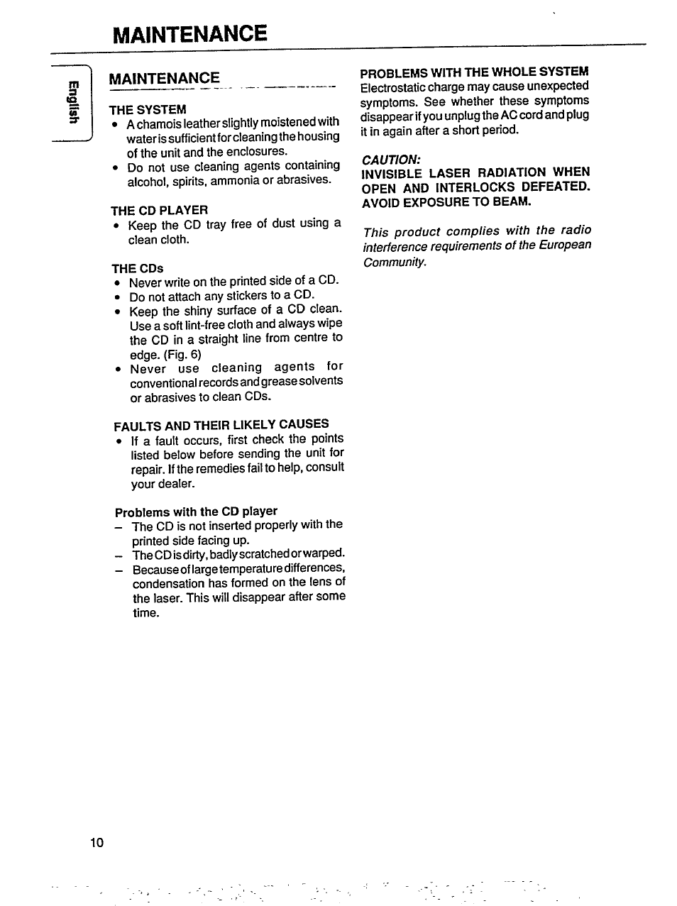 Maintenance | Philips AK 640 User Manual | Page 10 / 16
