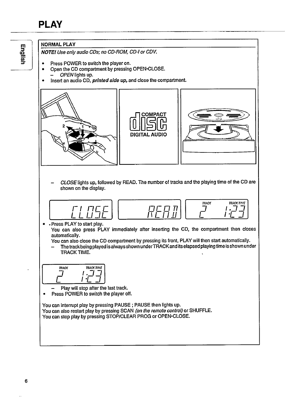 Play, I - j j i | Philips CD163 User Manual | Page 5 / 12